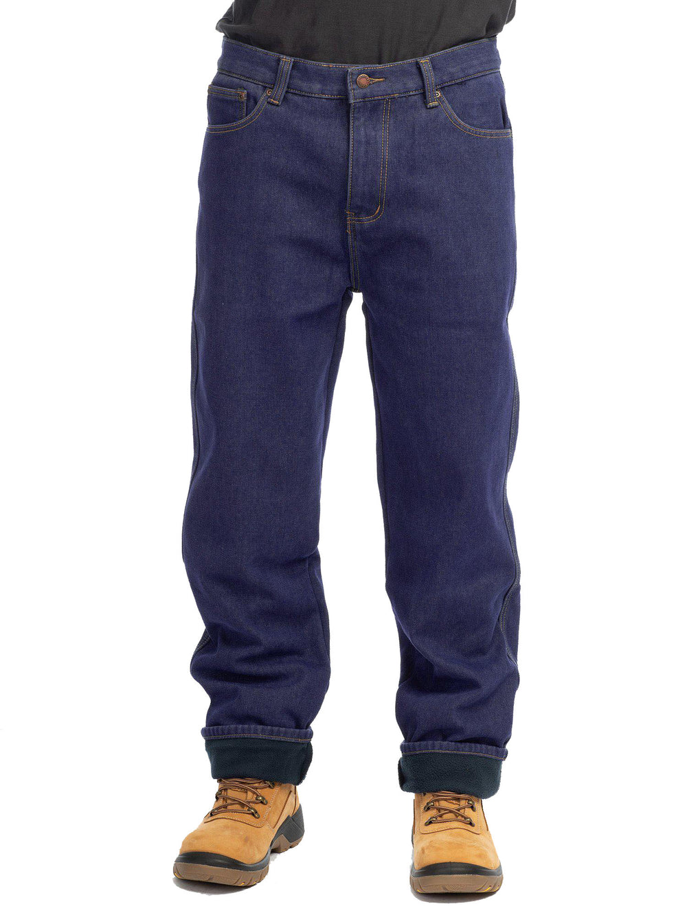 Full Blue Mens 5 Pocket Flannel Lined Jeans 